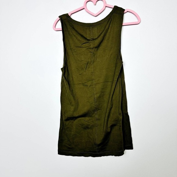 Chaser NWT Baby Rib Scoop Neck Cap Sleeve Muscle Tank Top Military Size Medium - Picture 4 of 5
